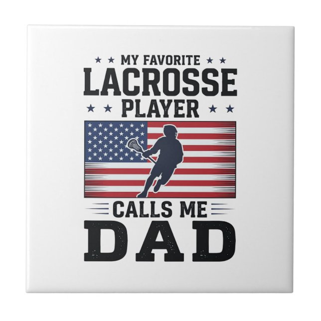 Carreau Funny Lacrosse Dad American Flag Vintage Shirt Des (Devant)