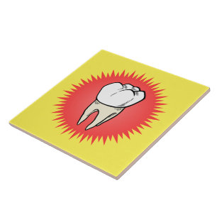 Carreau Funny Rouge Blanc Jaune Extrait Molaire Starburst