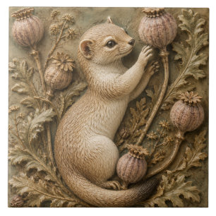 Carreau Furet Fantaisiste & Gousses de Graines de Pavot Au