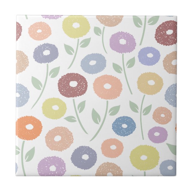 Carreau Fuzzy Flower Pattern Pastels (Devant)