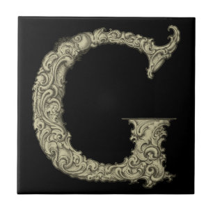 Carreau G - L'alphabet de Falck (d'or)