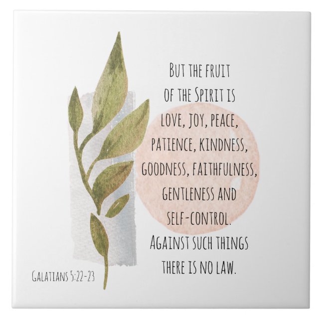 Carreau Galates 5:22-23 Fruit de l'Esprit est Amour Joie (Devant)