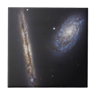 Carreau Galaxie Edge-On Ngc 4302 & Galaxie Tilted Ngc 4298
