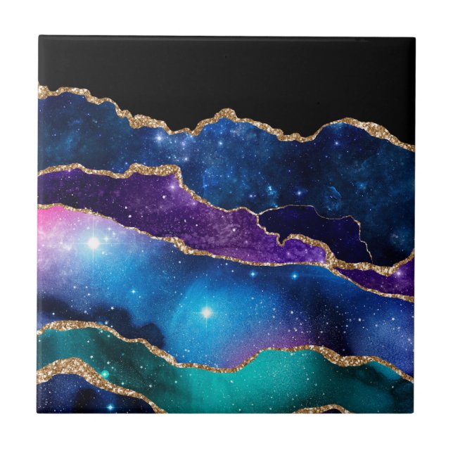 Carreau Galaxie en pierre de taille marbrée de Faux (Devant)