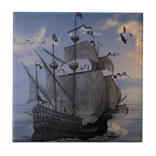 Carreau Galion à voiles déployées