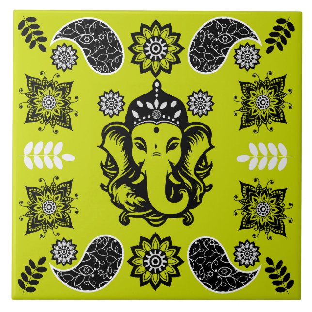 Carreau Ganesha Themed Hindu Art Print (Devant)