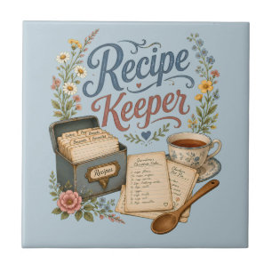 Carreau Garde-recettes Floral Vintage Cottagecore