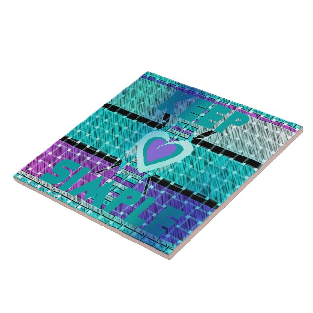 Carreau Gardez-le simple : Cyan Heart & Clarity Art Motif (Côté)
