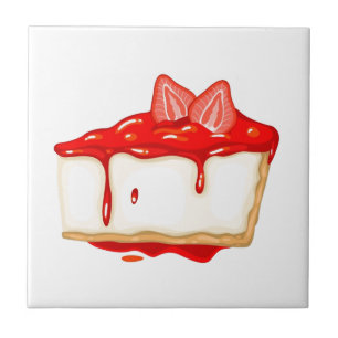 Carreau Gâteau au fromage aux fraises délicieux