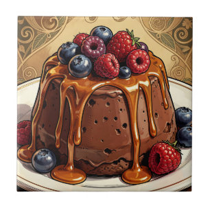Carreau Gâteau aux Fruits Rouges au Chocolat Décadent et C