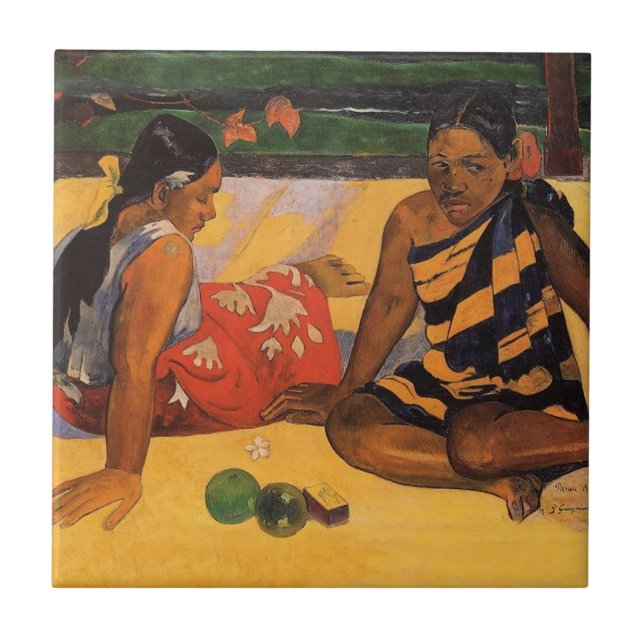 Carreau Gauguin Polynésie Française Tahiti Femmes Peinture (Devant)