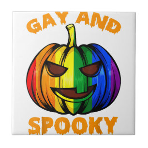 Carreau Gay Et Éffrayant Halloween Rainbow Citrouille LGBT