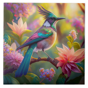 Carreau Geai à tête verte, oiseau de fantaisie