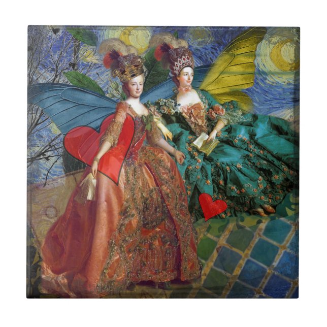 Carreau Gemini gothique classique femme papillon Whimsical (Devant)