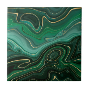 Carreau Gemstone Malachite Or Vert