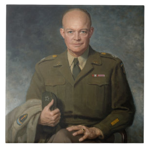 Carreau Général Dwight Eisenhower Portrait peint 5 étoiles