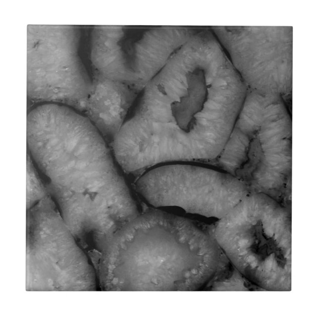 Carreau Géode d'agate de quartz Noir Pierres de gemme blan (Devant)