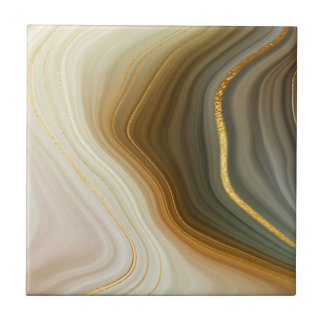 Carreau Géode d'or en céramique (marbre)