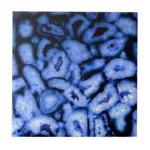 Carreau Géodes Agate Quartz Bleu