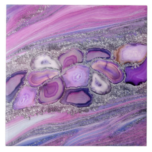 Carreau Geodes cristal Flow - violet et violet