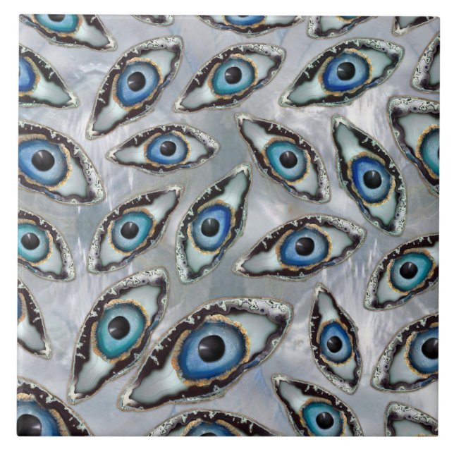Carreau Géodes et cristaux Motifs des yeux maléfiques sur  (Devant)