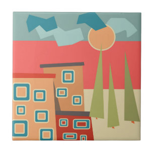 Carreau Géomètre de paysage artistique minimaliste moderne