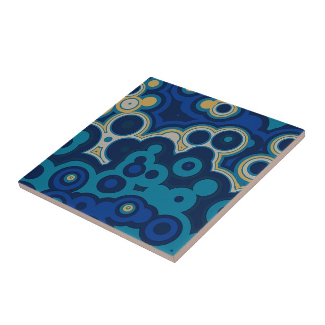 Carreau Géométrique bleu et jaune (Côté)
