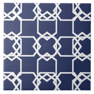 Carreau Géométrique, ornementale, moderne, bleu marine, bl