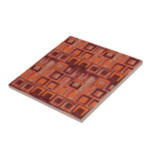 Carreau Géométrique rouge et orange