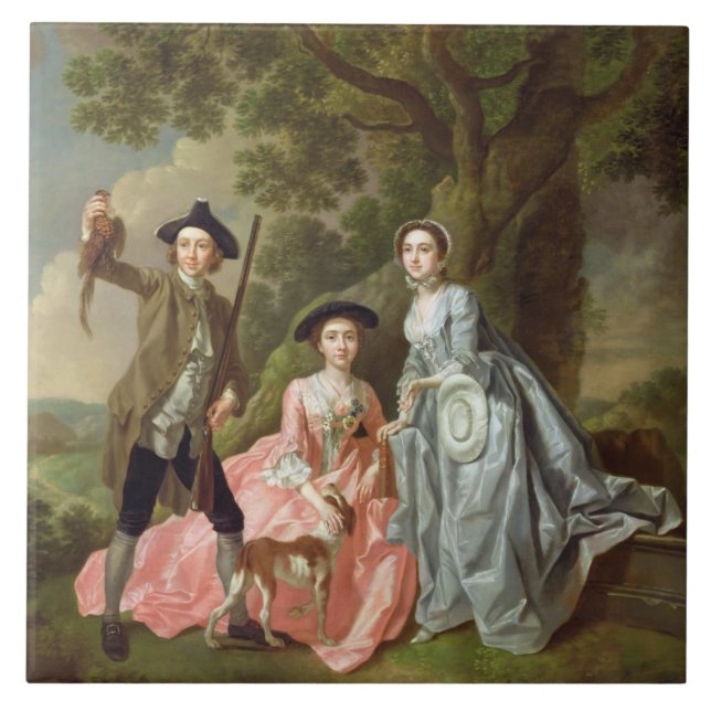 Carreau George Rogers avec son épouse, Margaret, et son (Devant)