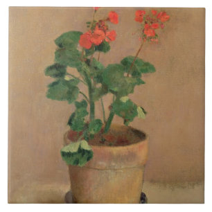 Carreau Géraniums dans un pot, c.1905 (huile sur la toile)