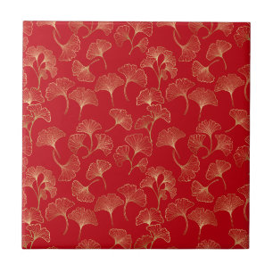 Carreau Ginkgo d'or d'automne en rouge pour un cadre de vi
