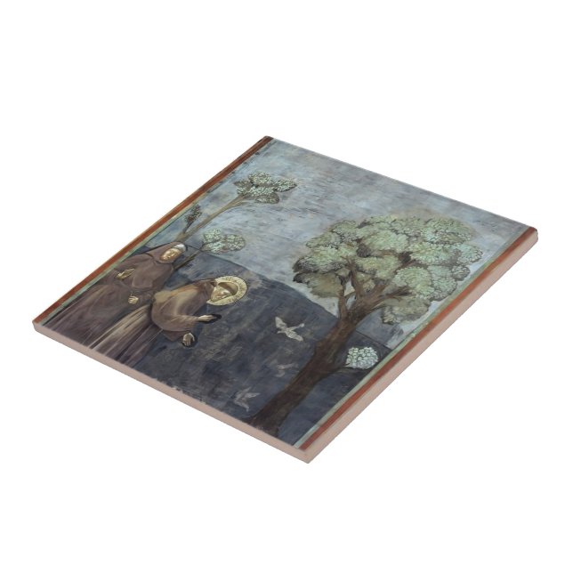Carreau Giotto : St Francis prêchant aux oiseaux (Côté)