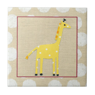 Carreau Girafe jaune avec Pois blancs