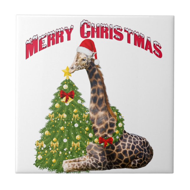 Carreau Giraffe de Noël (Devant)