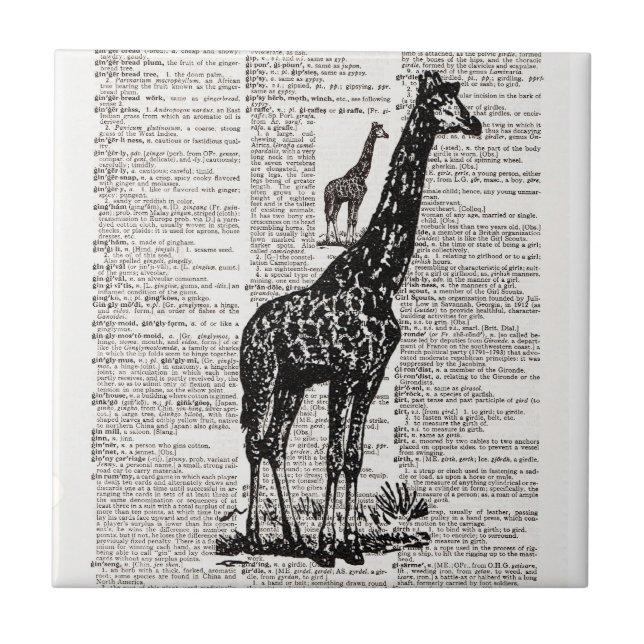 Carreau Giraffe Dictionnaire Art (Devant)