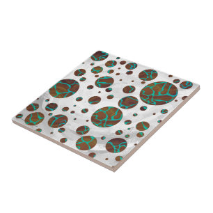 Carreau Giraffe Impression Brown et Turquoise