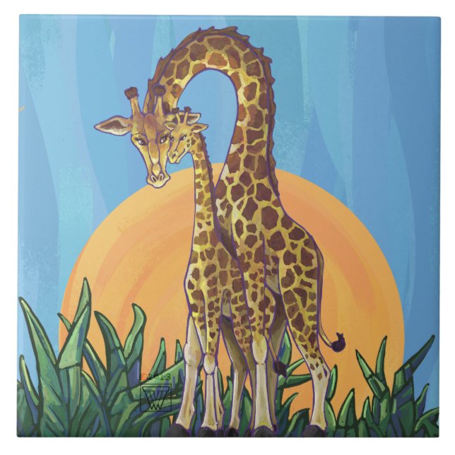 Carreau Giraffe maman et bébé (Devant)