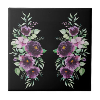 Carreau Gist délicat fleur de glycine aquarelle violette n