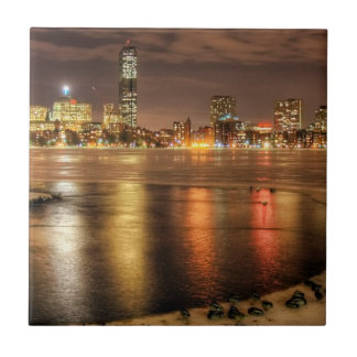 Carreau Glace partiellement fondue sur Charles River à