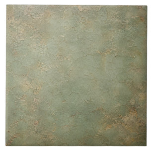 Carreau Glaçure craquelée vert mousse de mer rustique