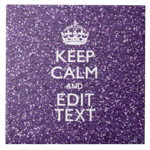 Carreau Glamour violet garder le calme Personnalisé