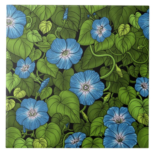 Carreau Gloire du matin en bleu et vert (Devant)