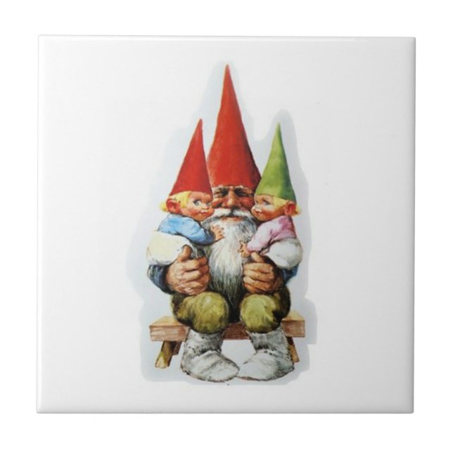 CARREAU GNOME DE GRAND-PAPA AVEC DES GNOMES DE BÉBÉ (Devant)
