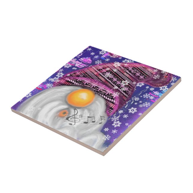 Carreau Gnome De Noël En Carrelage En Céramique Casquette  (Côté)