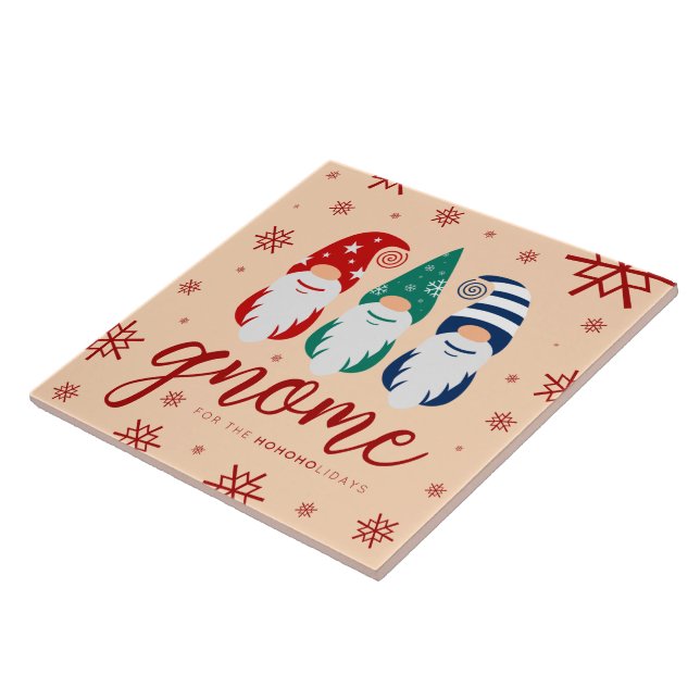 Carreau Gnome de Noël Hygge pour les fêtes de neige (Côté)
