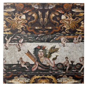 CARREAU GODDESS DE MER THALASSA, DRAGON DE SERPINS, DOLPHI