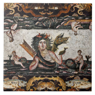 CARREAU GODDESS DE MER THALASSA, DRAGON DE SERPINS, DOLPHI