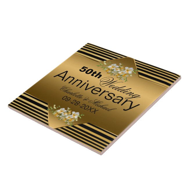 Carreau Gold 50th Wedding Anniversary (Côté)