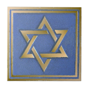 Carreau Gold Blue Star de David Art Panel